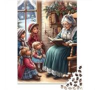 Christmas Story Time1000 Piece Durable Cardboard Jigsaw Puzzle Adults Teens 12-18 Years Brain Training Challenging Home Leisure Activity 70x50cm/1000pcs
