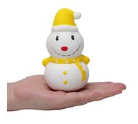 Christmas Stress Relief Toy, Santa Claus Squeeze Toy, Slow Rising Elastic PU Material Safe for Kids Home Office Decoration (ZM0060 Yellow Hat Smiling Christmas Snowman)