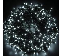 Shatchi 500 LEDs Fairy String Lights - Cool White, Green Cable, 8 Modes, Mains-powered, Memory/Timer