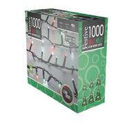 Christmas String Fairy Lights Multifunction Green & Red Outdoor 1000 LED - 24.97m Glow-Worm