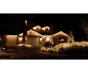 Christmas String Icicle Lights Multifunction Warm White Outdoor 720 LED - 17.8m