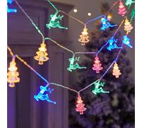 Christmas String Light 9.8 Ft 20 LED Tree Reindeer Fairy Lights Xmas Garland Wreath Light Up Battery Powered for Decorations Indoor Outdoor Holiday New Year Party Home Garden Decor