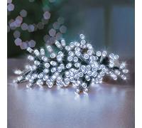 Christmas String Lights 1000 Cool White leds & 100m long - Battery Operated With Timer and Multi Function (Indoor or Outdoor) White