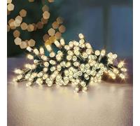 Christmas String Lights 1000 Warm White leds & 100m long - Battery Operated With Timer and Multi Function (Indoor or Outdoor) White
