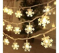 Christmas String Lights, 20 ft 40 LED Fairy Lights Battery Operated Waterproof for Xmas Garden Patio Bedroom P (White)