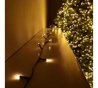 Christmas String Lights 600 Vintage Gold Warm White leds & 60m long - Battery Operated With Timer and Multi Function (Indoor or Outdoor) Yellow