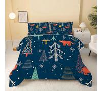 Christmas Stripes Duvet Super King - Jungle Coverless Duvet 7.5 Tog with Animal Comforter Set Machine Washable for Autumn Summer, 1 Soft Lightweight Superking Quilt 260x220cm with 2 Pillowcase DF58