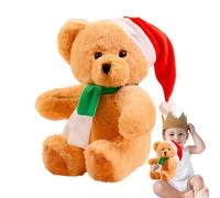 Christmas Stuffed Bears, Fuzzy Cotton Doll, Soft Plush Figure With Festive Design Offering Charming Seasonal Appeal | Perfect For Living Room Study Nursery Bedroom Children's