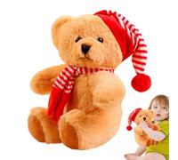 Christmas Stuffed Bears, Fuzzy Cotton Doll, Soft Plush Figure With Festive Design Offering Charming Seasonal Appeal | Perfect For Living Room Study Nursery Bedroom Children's