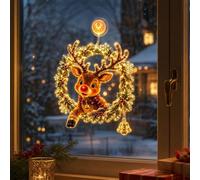 Christmas Suction Cup Window Light, Battery Operated, 18cm (Multicolor A)