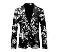 Christmas Suit for Men,Men's Christmas Blazer Coats Jackets Ugly X-Mas Holiday Print Outfit Christmas Outfit Men Red Blazer for Men Slim Fit Xmas Holiday Party Tuxedo Only Suit Jacket