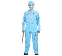 Christmas Suit Surgeon: Men's Blood Splattered Halloween Costume Creepy Doctor Outfit For Adult Parties & Roleplay(A,One Size)