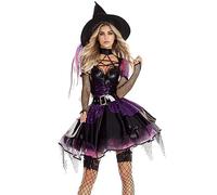 Christmas Suit Women Costumes Halloween Witch Role Play Holiday Goofy Party Costume Dress(Purple,XL)