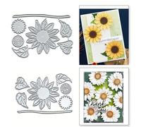 Christmas Sunflower Flower Leaf Metal Die Cuts,Spring Sunflower Frame Leaf Cutting Dies Cut Stencils for DIY Scrapbooking Album Decorative Embossing Paper Dies for Card Making