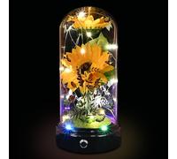 Christmas Sunflower Gifts for Women, Artificial Sunflower in Glass Dome, Light Up Flower is Unusual Sunflower Gifts for Women/Mum/Wife/Her on Valentines Day Mothers Day Anniversary Birthday Christmas