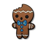 Christmas - Super Cute Shocked Gingerbread Man Blue Bow Tie Croc Charm - Santa