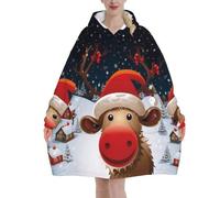 Christmas- Super Soft Wearable Blanket Hoodie For Men And Women - Warm, Fashionable, Cozy Flannel Hooded Sweatshirt - Oversized, Loose Hoodie Blankets With Pocket For Ultimate Comfort