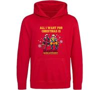 Christmas Superhero Hoodie, All I Want For Christmas Is Dead_pool Hood Pullover, Funny Xmas Unisex Top(L, Red)