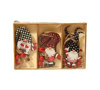 Christmas Supplies Home Decoration Props Painted Forest People Pendant Wooden Pendant (D, One Size)