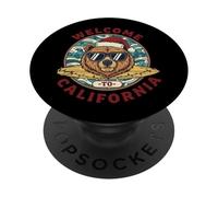 Christmas Surf Bear - Welcome to California Design PopSockets Adhesive PopGrip