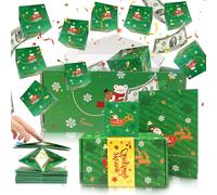 Christmas Surprise Explosion Gift Box, 12Pcs Funny Pop Up Cash from Money Photo Case Unique Folding Bouncing Green Envelope Gift Box Unique Reusable for Women Men Surprise Xmas Birthday Decoration DIY