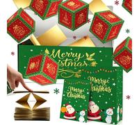 Christmas Surprise Explosion Gift Box, Auto Pop Up Cash Money Box | Folding Bounce Super Exploding Gift Box with Confetti, Perfect Christmas & Xmas Cash Gift for Family Adults Kids