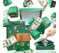 Christmas Surprise Explosion Gift Box, Funny Pop Up Cash from Money Case for Women Men Surprise, DIY Novelty Luxury Folding Xmas Bouncing Money Boxes for Wife Girlfriend Mother Friends