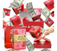 Christmas Surprise Explosion Gift Box, Funny Pop Up Cash from Money Case for Women Men Surprise, DIY Novelty Luxury Folding Xmas Bouncing Money Boxes for Wife Girlfriend Mother Friends