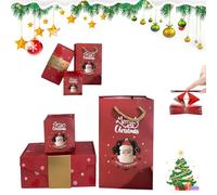 Christmas Surprise Explosion Gift Box,Pop Up Explosion Boxes,DIY Novelty Folding Xmas Bouncing Money Boxes,for Christmas Birthday Anniversary (Red A 20 layer)