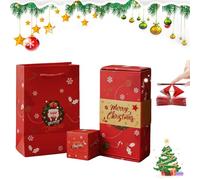 Christmas Surprise Explosion Gift Box,Pop Up Explosion Boxes,DIY Novelty Folding Xmas Bouncing Money Boxes,for Christmas Birthday Anniversary (Red B 20 layer)