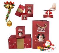 Christmas Surprise Explosion Gift Box,Pop Up Explosion Boxes,DIY Novelty Folding Xmas Bouncing Money Boxes,for Christmas Birthday Anniversary (Red A 10 layer)