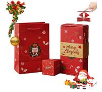Christmas Surprise Explosion Gift Box,Pop Up Explosion Boxes,DIY Novelty Folding Xmas Bouncing Money Boxes,for Christmas Birthday Anniversary (Red B 10 layer)