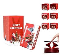 Christmas Surprise Gift Box Explosion for Money,DIY Unique Folding Bouncing Cash Pop Up Gift Boxes,Xmas Explosion Gift Box with Bag,Surprise Pop Up Money Box for Christmas, Birthday (Red,6 Boxes)