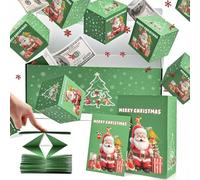 Christmas Surprise Gift Box Explosion for Money, New Merry Christmas Pop-Up Explosion Gift Box, Cash DIY Folding Bouncing Red Envelope Gift Boxes for Xmas Birthday Gifts (25 Boxes Set)