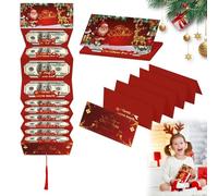 Christmas Surprise Money Holder, Cash Gift Card Holders Xmas with 10 Slots, DIY Folding Christmas Cash Envelopes, Xmas Holiday Birthday Gifts for Kids Adults (Style I, 5PACK)