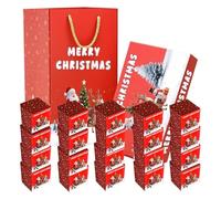 Christmas Surprise Money Pop Up Gift Box Set Folding Red Envelope Box Explosion Suitable For Christmas Birthday Family Party Game Anniversary Proposal Decor (Red 20 bounce boxes+gift boxes+gift bags)