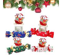 Christmas Surprise Money Pull Pouch,Christmas Money Box for Cash Gifts,Candy Shape M oney Holder Gifts Box with Clear Bags,Cute Santa Xmas M oney Holder for Holiday Birthday