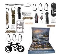 Christmas Survival Kit Advent Calendar 2024, Survival Kit Advent Calendar For Men, Survival Tools Advent Calendar For Adult Teen 24 Days Christmas Countdown, For Outdoor Hiking Camping