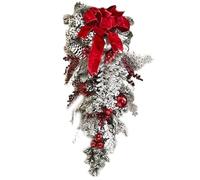 Christmas Swag Artificial Christmas Door Wreath with Pinecone & Berries Cute Wreath Door Hanger Large Wreaths for Front, Window, Fireplaces and Home Decor, Swag