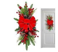 Christmas Swag Decoration,Lighted Garland | Christmas Swag Wreath LED Garland Window Artificial Garland with Bowknot for Winter Holiday