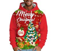 Christmas Sweashirts for Men Casual Crewneck Cotton Long Sleeves T Shirt Loose Fit Pullover Sweaters Funny Christmas T-Shirts Ugly Xmas Personalized Sweatshirts Workwear Elf (Z1 Red,5XL)