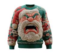 Christmas Sweater for Men Funny Xmas Festival Patterned Sweatshirt Winter Outfits Tops Men's Loose Plus Size Slim Fit Christmas Pullover Sweater Xmas Novelty Graphic Printing Sweatshirt (05-Green, M)
