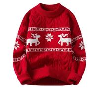Christmas Sweater Men Winter Cable Knit Xmas Jumpers Long Sleeve Crewneck Christmas Knitwear Classic Fit Chunky Knit Festive Jumper Thick Warm Knitted Pullover Vacation Tops