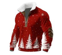 Christmas Sweater Men's 1/4 Zip Sweatshirt Plus Size Jumpers for Men, Women Mens Sweaters Men Xmas Shirts Festive Cardigan Fleece Jumper Ugly Hoodie Uk 3d