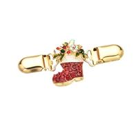 Christmas Sweater Shawl Clip Snow Boots Alloy Rhinestone Brooch | Clothing Accessory for Shawls and Hats, Delicate Chic Look, Decorative Christmas Style, Cardigan Collar Clasp