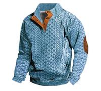 Christmas Sweaters Mens 1/4 Zip Pullover Long Sleeved t Shirts for Men UK Mens Winter Jacket with Hood Black Jacket Men Running Hoodie Mens Santa Christmas Jumper Gothic Jacket, (B-Light Blue, XXXL)