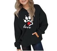 Christmas Sweatshirt for Girls Cute Printed Long Sleeves Hoodies with Pocket Casual Crew Neck Fall Winter Pullover Tops Toddler Clothes Comfy Jumper School Warm Teen Girl Sweatshirts