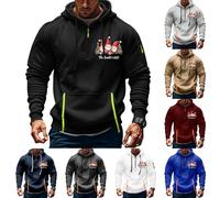 Christmas Sweatshirt for Men Hoodies Jumper Pullover Funny Santa Claus Causal Jumpers Xmas Soft Warm Long Sleeve Sweatshirt Tops Pullover Novelty Printed Christmas Jumper Party Costumes Blue