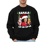 Christmas Sweatshirt for Men, Long Sleeves, Christmas Jumper, Ugly with Christmas Pattern, Comfortable Christmas Outfit, Casual Christmas Costume, Loose Fit for Patry, black, L