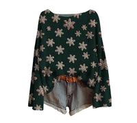 Christmas Sweatshirt for Women Christmas Jumper Womens Resistant Vintage Jumper Printed Tops in Holiday Party Casual Elegant Clothes in Dinner Classic T Shirts for Parade Dark Green M